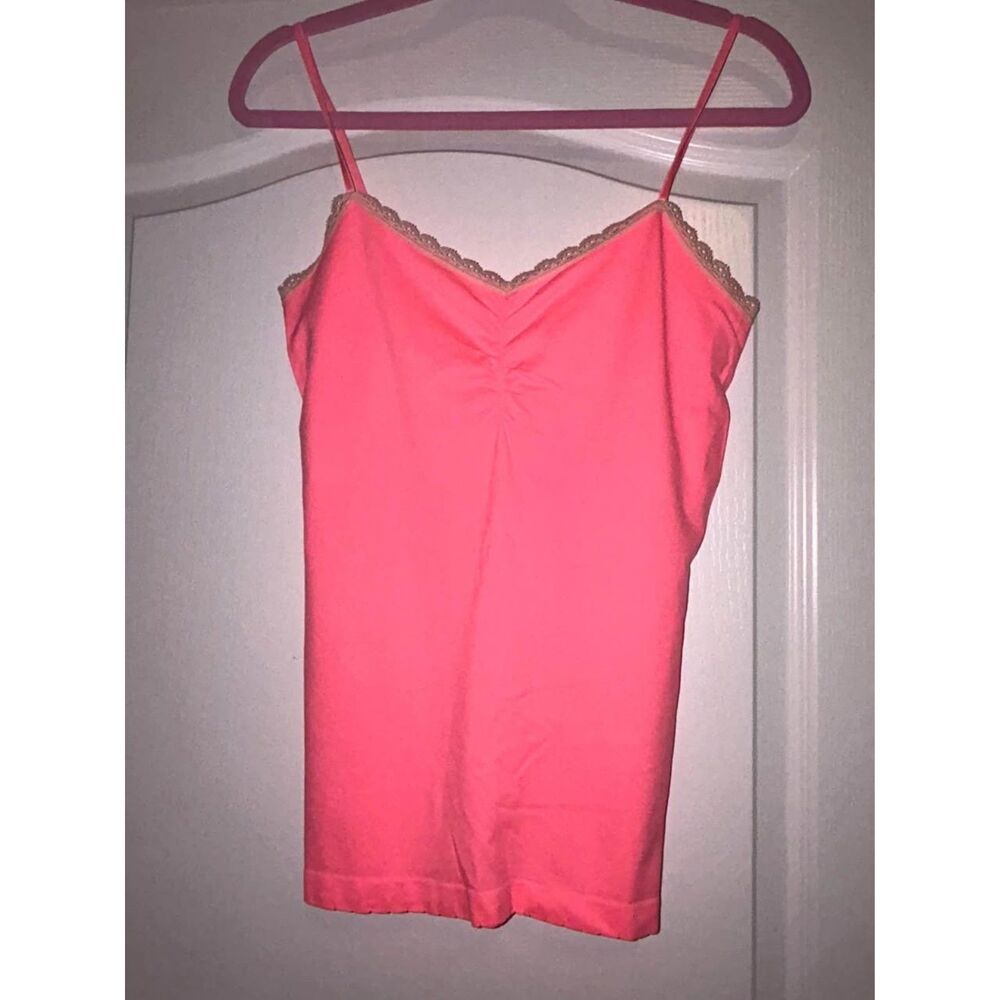 Victoria's Secret bright pink cami with lace detail built in bra woman's XL